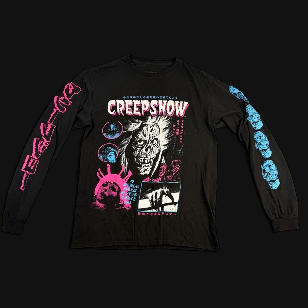 Creepshow Horror Movie Long Sleeve Graphic T-Shirt Mens Medium Black Japanese